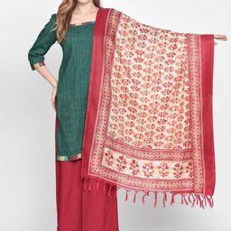 Dupatta Bazaar Red & Cream-Coloured Printed Dupatta-image-78