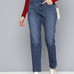 Levis Women 724 Slim Straight Fit High-Rise Heavy Fade Stretchable Jeans-image-61