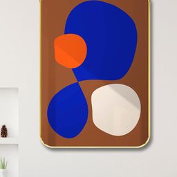 SAF Brown & Blue Abstract Wooden Painting Wall Art-image-89