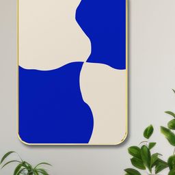 SAF Blue & Brown Abstract Wooden Painting Wall Art-picture-48