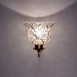 Fos Lighting Gold-Toned Textured Traditional Wallchiere Lamp-image-41