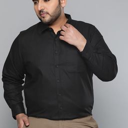 DENNISON Men Black Smart Slim Fit Pure Cotton Solid Formal Shirt-58