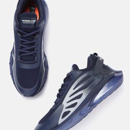 Woodland Men Navy Blue Printed Sneakers-picture-1