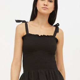 Harpa Women Black Solid Tank Pure Cotton Top-image-87