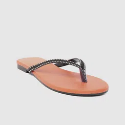 Street Style Store Women Black Solid Open Toe Flats-image-88
