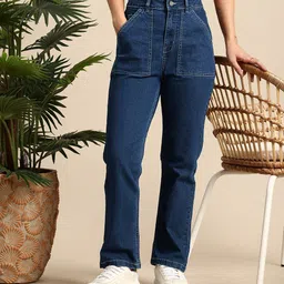 Mast & Harbour Women Straight Fit Stretchable Jeans-picture-36