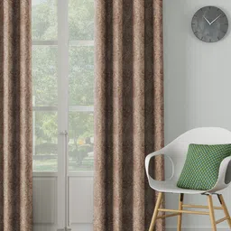 DDecor Brown Single Long Door Curtain-48