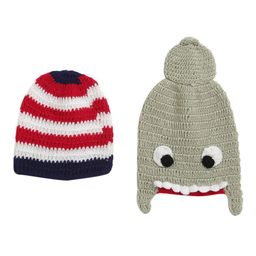 CHUTPUT Unisex Kids Multicoloured Set of 2 Caps-11