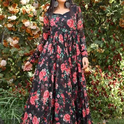 KERI PERRY Floral Printed Sweetheart Neck Maxi Dress-image-50