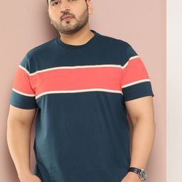 Sztori Men Plus Size Striped Pure Cotton T-shirt-image-27