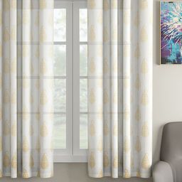 Soumya White & Yellow Single Window Curtain-27