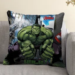 Marvel Green & Blue Hulk Print Single Square Cushion Cover-29