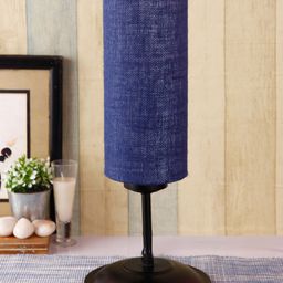 Devansh Blue & Black Solid Cylindrical Table Lamp-11