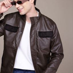 WROGN Mock Collar Biker Jacket-16