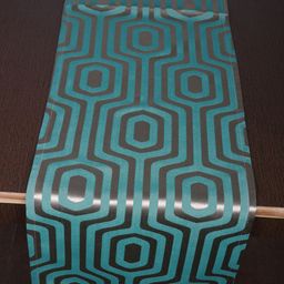 Home Green & Gold-Colored Abstract Table Runner-48