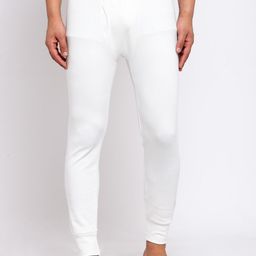 Kalt Men Off-White Ribbed Thermal Bottom-image-53