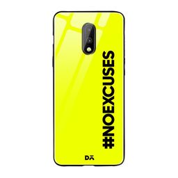 DailyObjects Lemon Yellow & Black No Excuses OnePlus 7 Glass Case-28