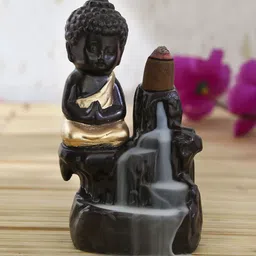 eCraftIndia Black & Gold-Toned Buddha Smoke Fountain Showpiece-picture-53