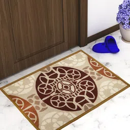 Athom Trendz Set Of 3 Beige & Brown Printed Anti-Skid Doormats-51