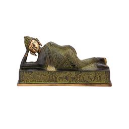 CraftVatika Black & Green Reclining Sleeping Buddha Idol Showpiece-image-37