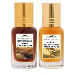 MENJEWELL Perfumes Kasturi and Golden Musk Attar Finest Pure Perfumes No Alcohol Set-image-6