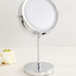 Home Centre Silver-Toned Solid Double Vanity Mirror With LED Light-image-16