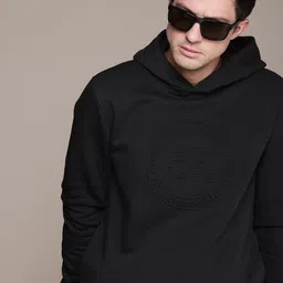 French Connection Brand Logo Embossed Hooded Sweatshirt-image-36