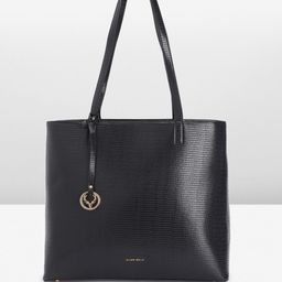 Allen Solly Textured PU Structured Shoulder Bag with Brand Logo Tasselled Detail-53