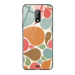 DailyObjects Brown & Blue Retro Escape Pattern OnePlus 7 Glass Case-21