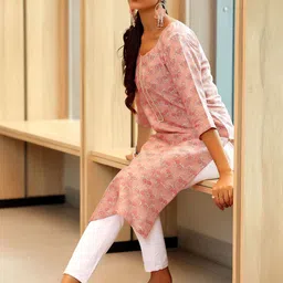 Libas Floral Printed Cotton Straight Kurta-picture-10
