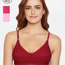 Bodycare Pink & Coral Pack of 3 Solid Non-Wired Non Padded Everyday Bra 6817PICOMH-3PCS-picture-52