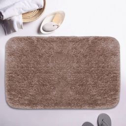 BIANCA Brown Solid Microfiber HD Rubber Backing Plush Bath Mat-image-21