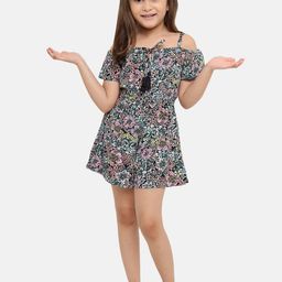 Nauti Nati Girls Black & Purple Printed Playsuit-picture-48