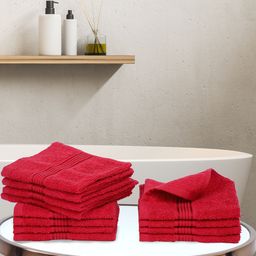 BIANCA Set Of 12 Solid Super Absorbent 380 GSM Cotton Face Towels-12