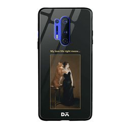 DailyObjects Black & Brown Love Life Meow OnePlus 8 Pro Glass Case-55