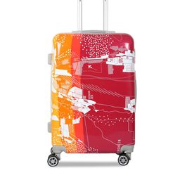 Polo Class Red & Orange Printed Hard-Sided Large Trolley Suitcase-44