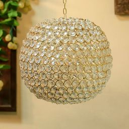 Homesake Gold-Toned Crystal Hanging Ball Showpieces-image-36