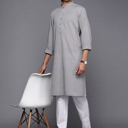 Fabindia Pure Cotton Floral Yoke Design Chikankari Kurta-image-91