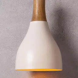 Homesake White Solid Handcrafted Croft Metal and Wood Hanging Light-image-83
