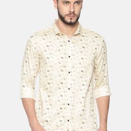 SHOWOFF Men Beige Slim Fit Printed Casual Shirt-image-83