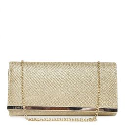 Lino Perros Gold-Toned Textured Shimmer Clutch with Chain Strap-40
