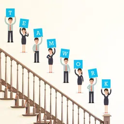 rawpockets Black & Blue Team Work PVC Vinyl Wall Stickers-image-71