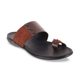 Mochi Men Brown Leather Sandals-image-104