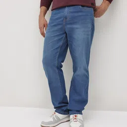 The Roadster Life Co. Men Mid-Rise Straight Fit Light Fade Stretchable Jeans-image-66