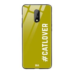 DailyObjects Green & White Cat Lover OnePlus 7 Glass Case-57