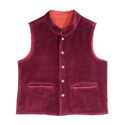 My Little Lambs Boys Purple Solid Velvet Pure Cotton Nehru Jacket-image-23
