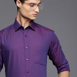 Raymond Men Pure Cotton Purple Slim Fit Long Sleeves Formal Shirt-image-56
