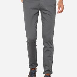 Greenfibre Men Grey Slim Fit Regular Trousers-image-87