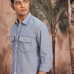 Sangria Men Striped Casual Shirt-image-44