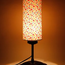 Devansh Multicoloured & Black Printed Buffet Table Lamp-19